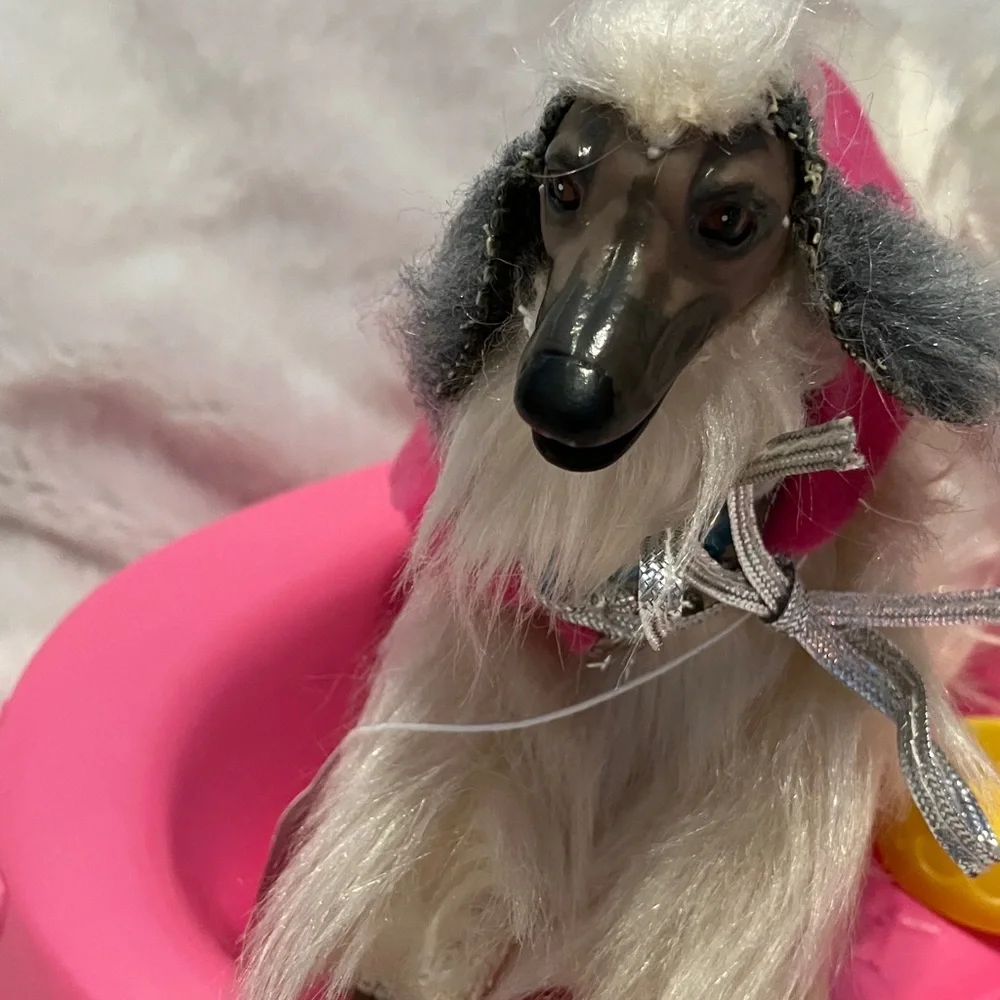 Barbie Beauty Afghan Dog With Bed, collar, bowl 1979 vintage - Picture 4 of 6